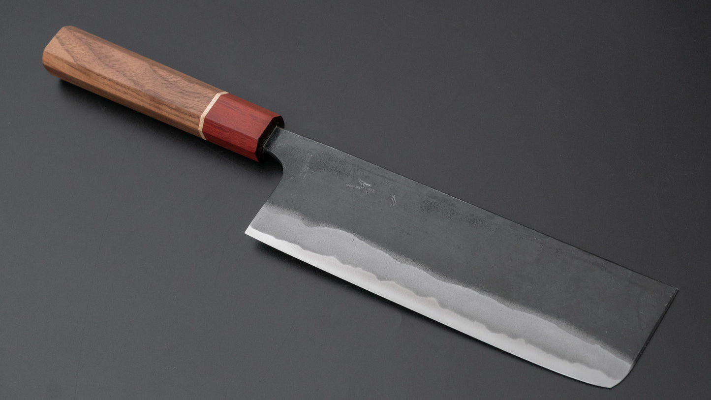 Hitohira Tosa Kurouchi Blue #2 Nakiri 170mm Walnut Handle (Rengas Ferrule)