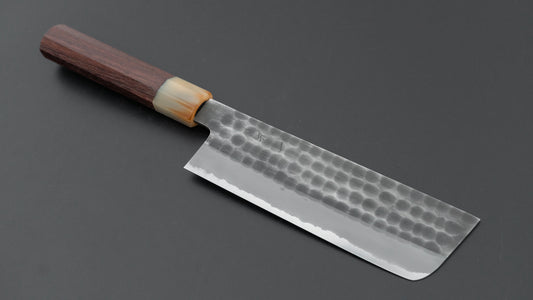 Hitohira Hinode Tsuchime Wit #2 Roestvrijstalen Nakiri 165mm Taihei Houten Handvat