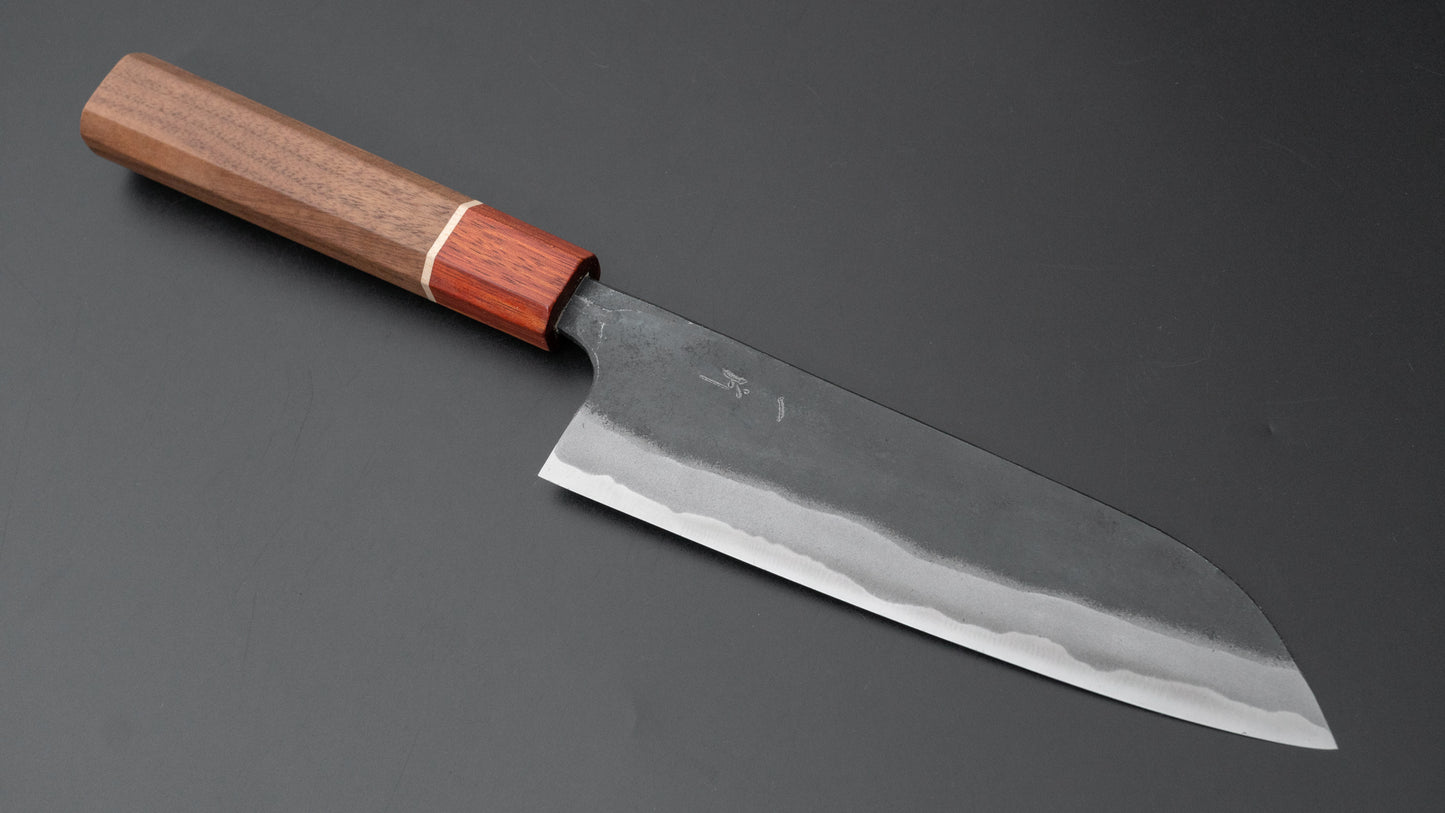 Hitohira Tosa Kurouchi Blue #2 Santoku 170mm Walnut Handle (Rengas Ferrule)