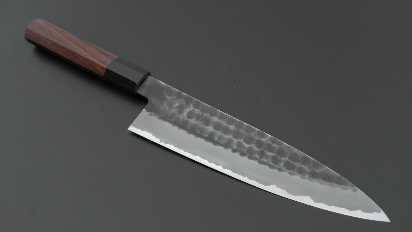 Hitohira Hinode Tsuchime Wit #2 Roestvrijstalen Gyuto 210mm Taihei Palissander Handvat