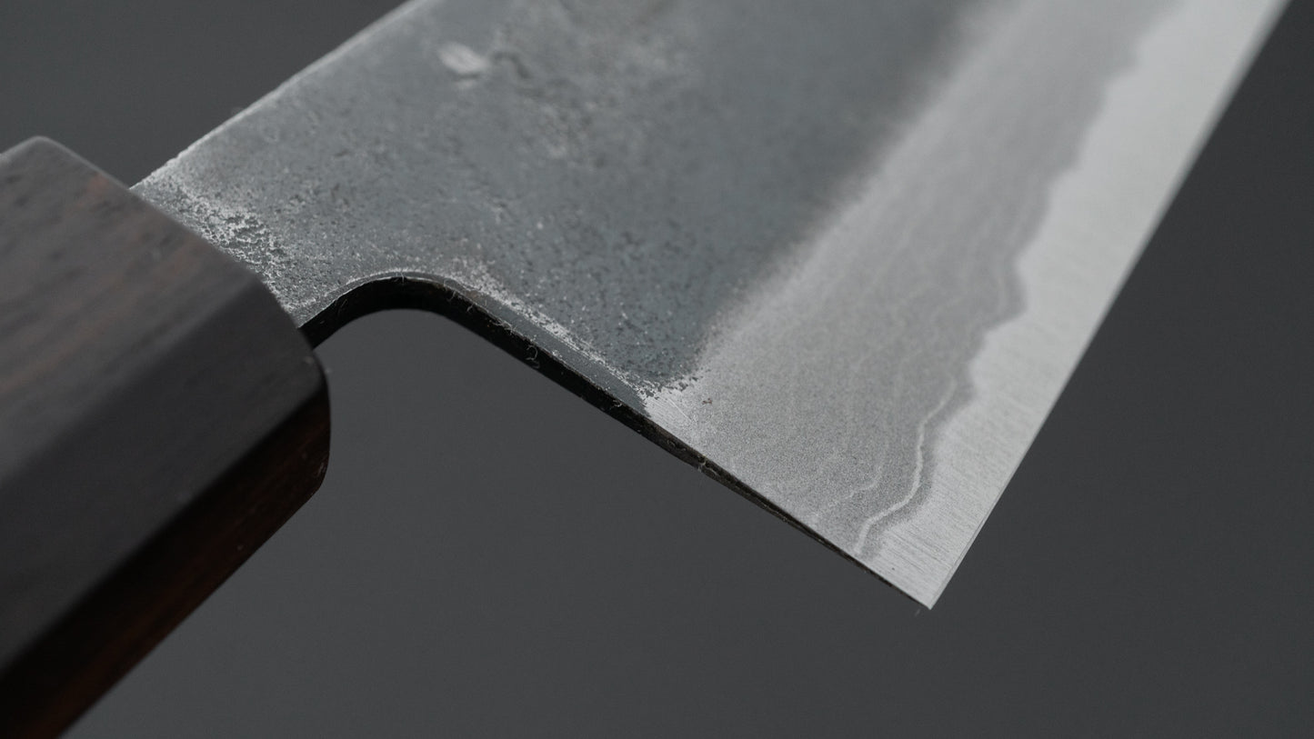 Hitohira Echizen NB White #2 Kurouchi Damascus Santoku 170mm Walnut Handle (Ziricote Ferrule)