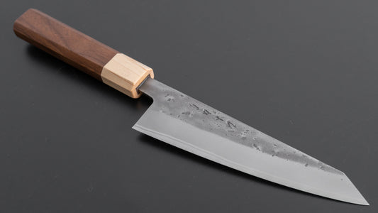 Hitohira TD Blue #2 Stainless Clad Nashiji Honesuki Kaku 150mm Walnut Handle