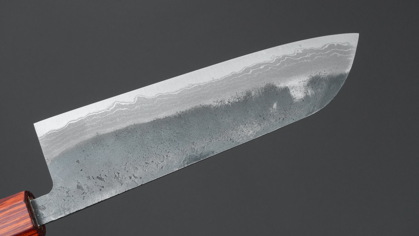 Hitohira Echizen NB White #2 Kurouchi Damascus Santoku 170mm Walnut Handle (Rengas Ferrule)