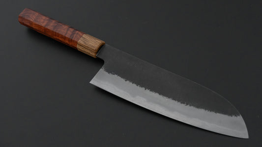 Hitohira Hinode Nashiji White #2 Stainless Clad Santoku 180mm Wood Handle