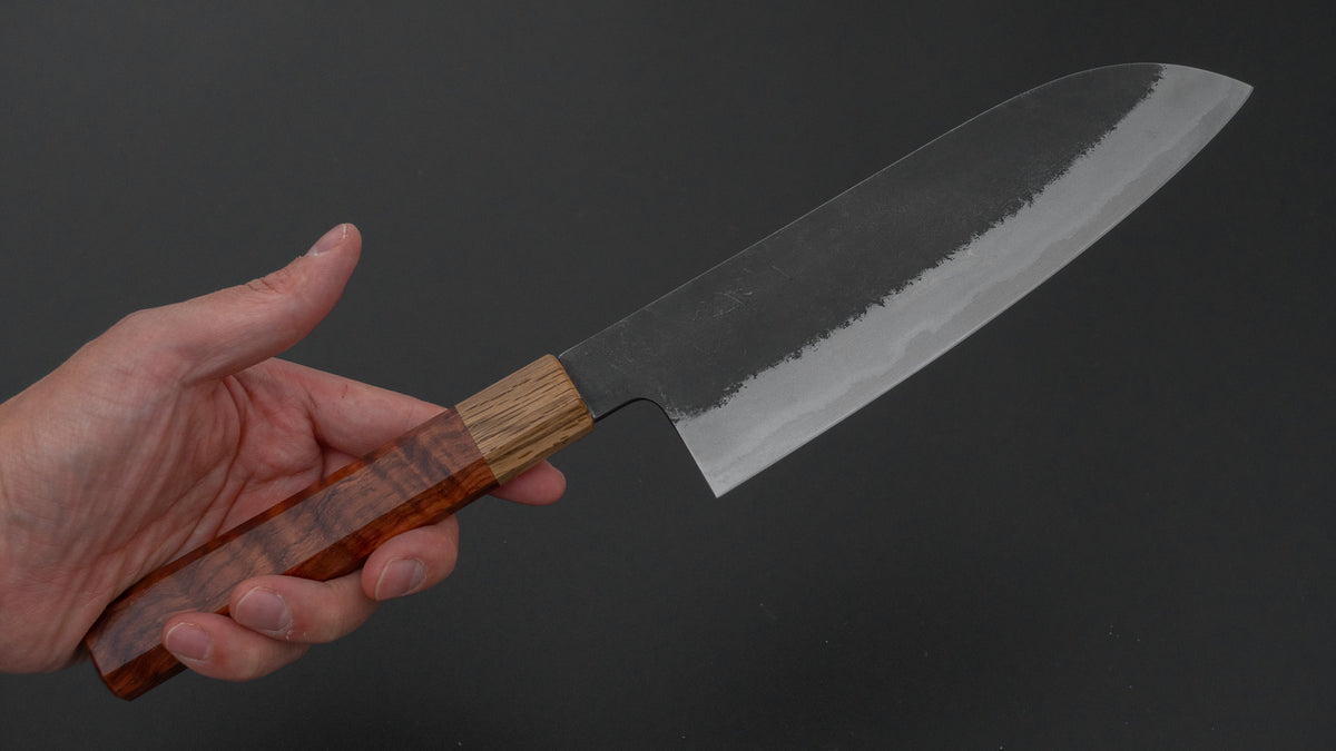 Hitohira Hinode Nashiji White #2 Stainless Clad Santoku 180mm Wood Handle