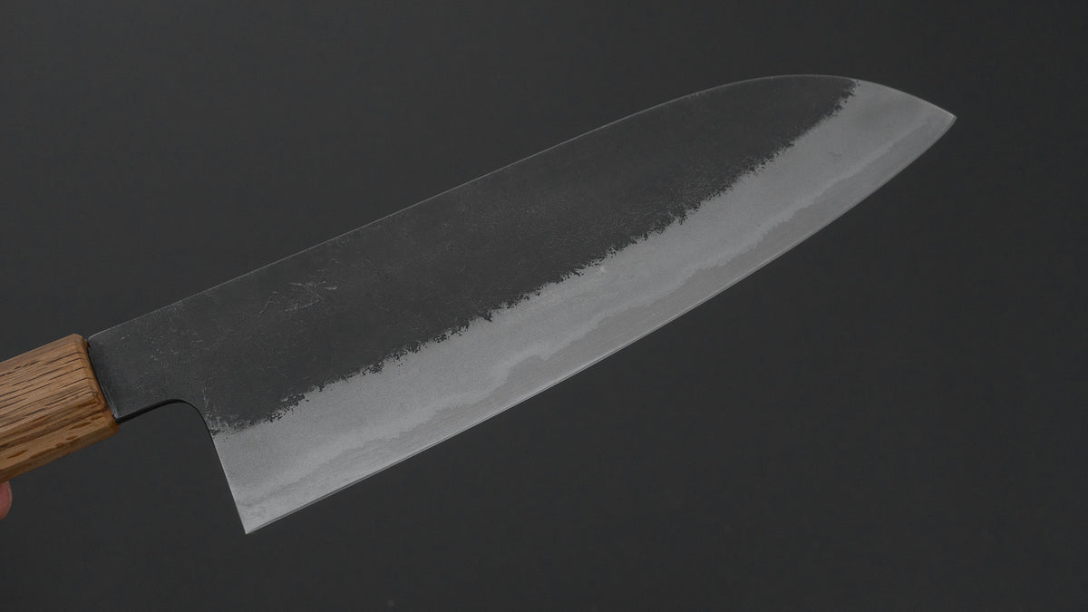 Hitohira Hinode Nashiji White #2 Stainless Clad Santoku 180mm Wood Handle