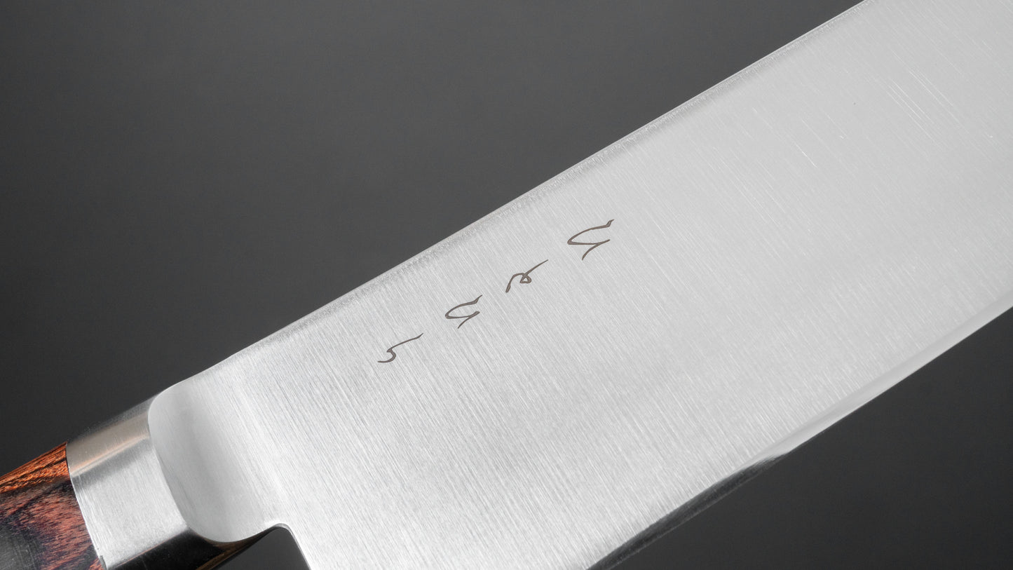 Hitohira KH roestvrij Kiritsuke Gyuto 210 mm imitatie mahoniehouten handvat