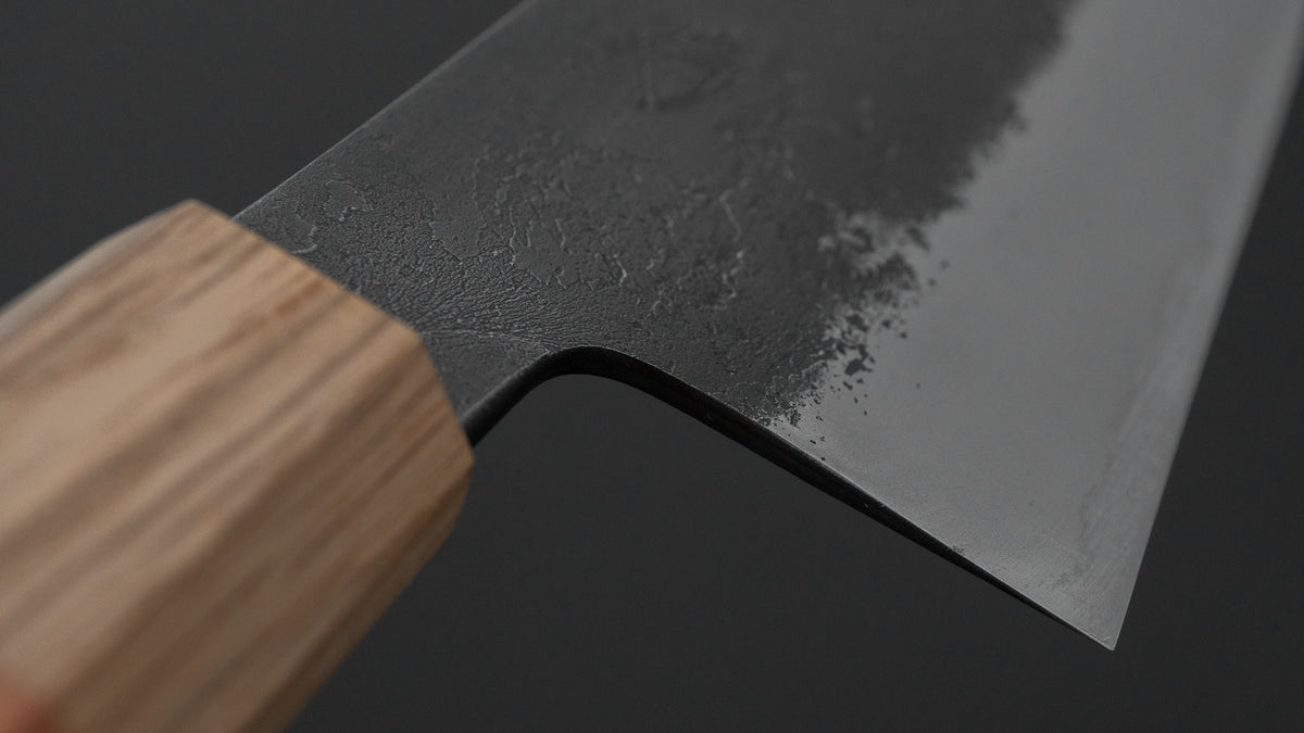 Hitohira Hinode Nashiji White #2 Stainless Clad Bunka 180mm Wood Handle