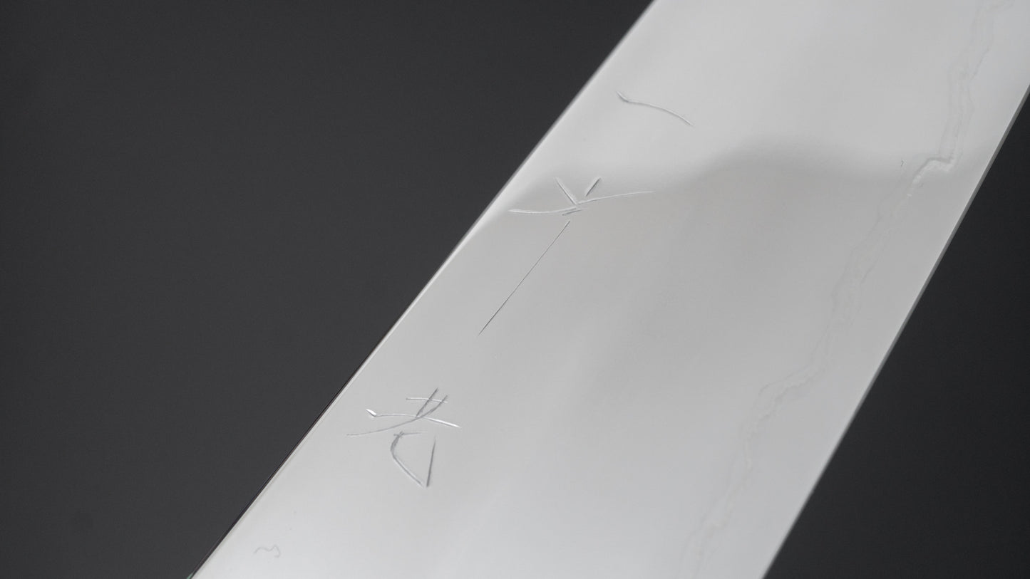 Hitohira Kikuchiyo Rou Silver #3 Fully Mirror Polished Gyuto 210mm Ebony Handle