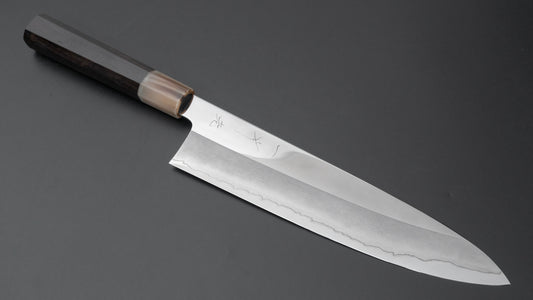 Hitohira Kikuchiyo Rou Silver #3 Mirror Polished Gyuto 240mm Ebony Handle