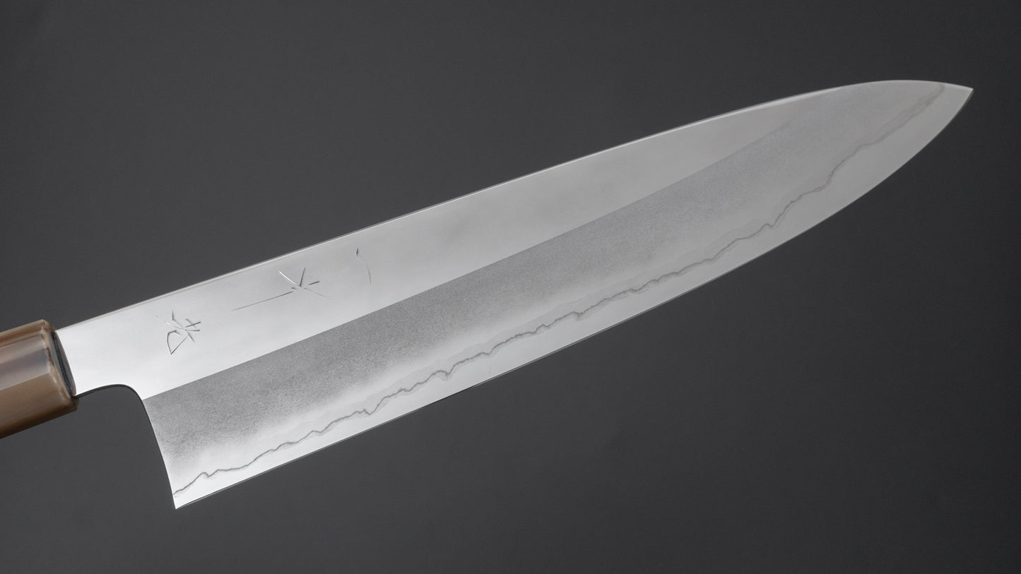 Hitohira Kikuchiyo Rou Silver #3 Mirror Polished Gyuto 240mm Ebony Handle