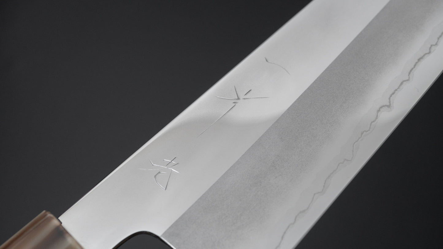 Hitohira Kikuchiyo Rou Silver #3 Mirror Polished Gyuto 240mm Ebony Handle