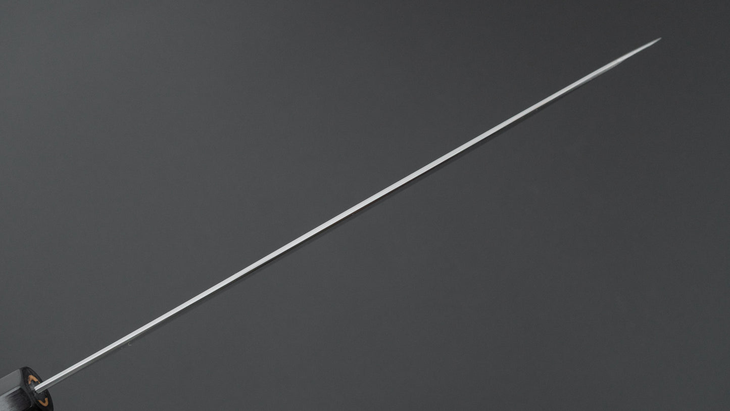 Hitohira Togashi Blue #1 Notaremon Mizu Honyaki Gyuto 240mm Kurokaki Persimmon Handle (#115/ Saya)