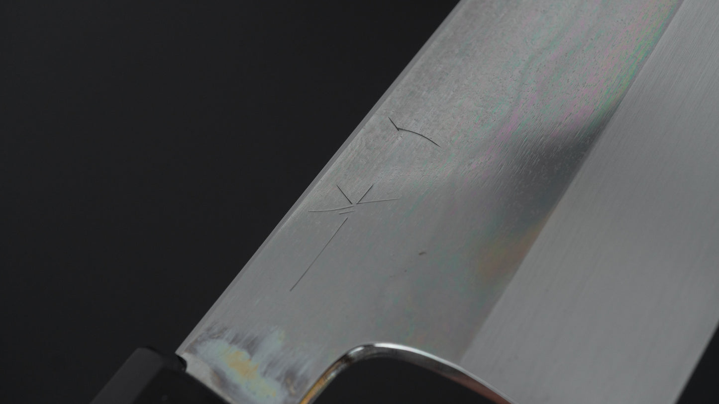 Hitohira Togashi Blue #1 Notaremon Mizu Honyaki Gyuto 240mm Kurokaki Persimmon Handle (#115/ Saya)