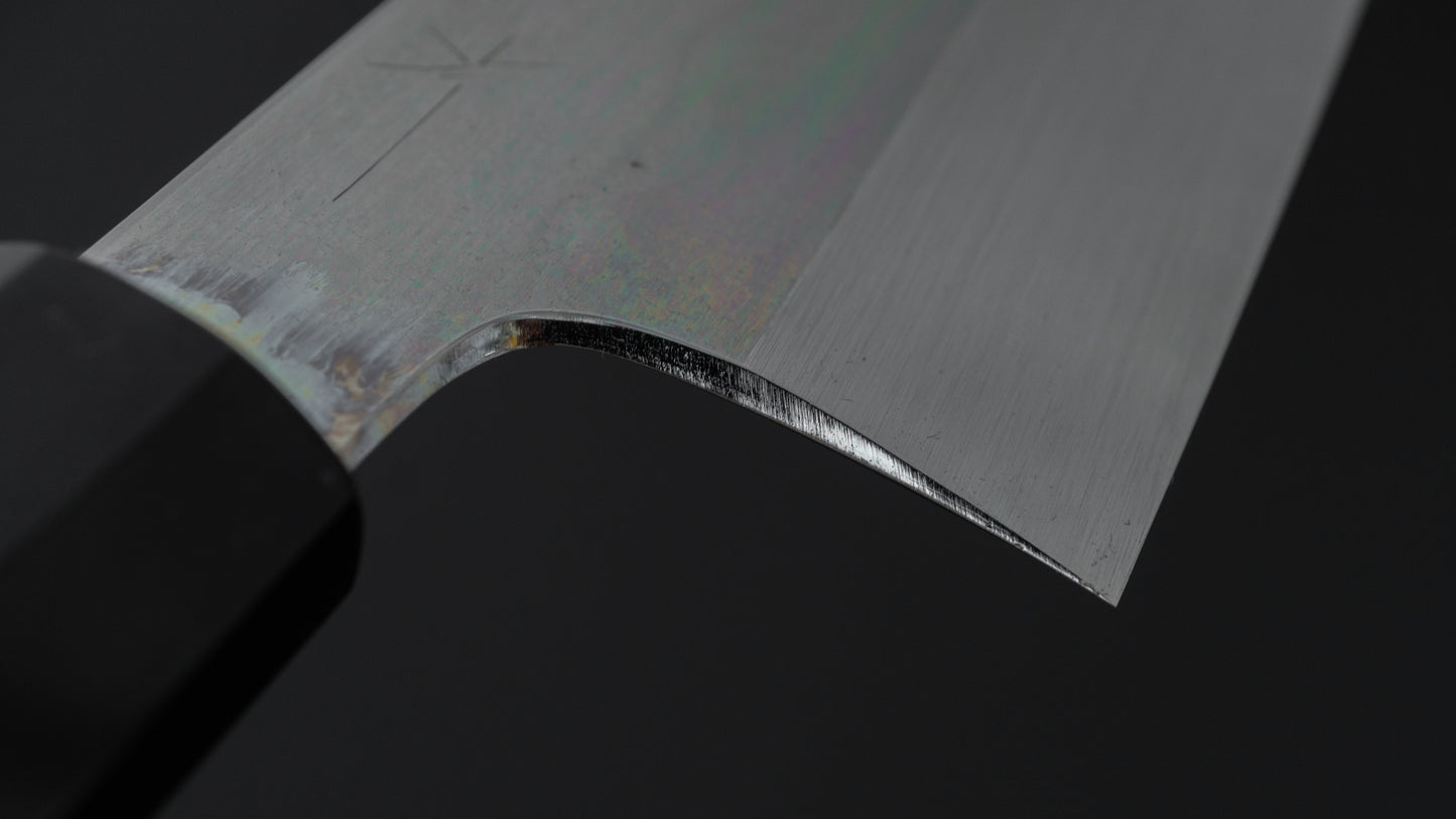 Hitohira Togashi Blue #1 Notaremon Mizu Honyaki Gyuto 240mm Kurokaki Persimmon Handle (#115/ Saya)