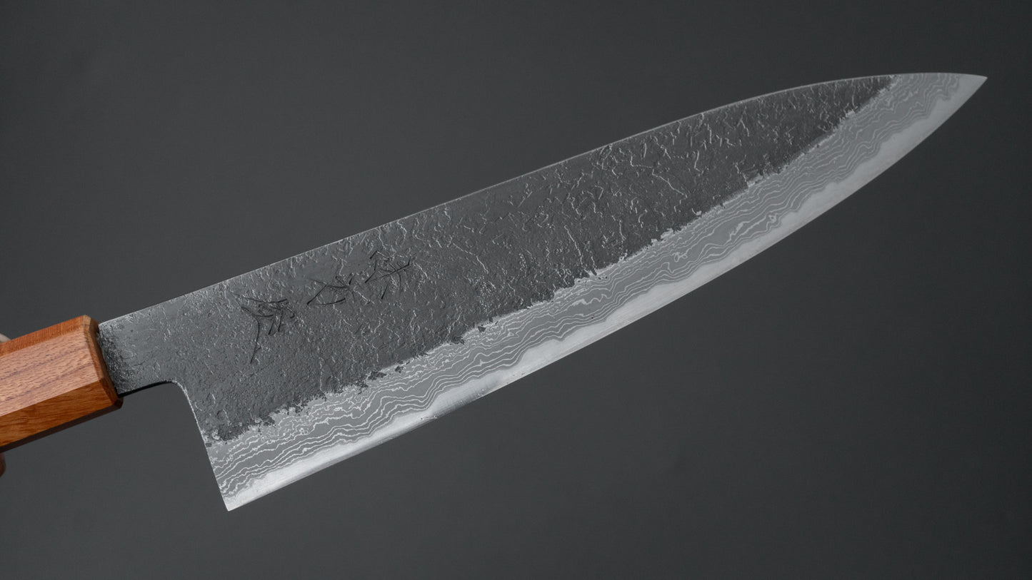 Ajikataya White #2 Nashiji Damascus Gyuto 210mm Keyaki Zelkova Handle