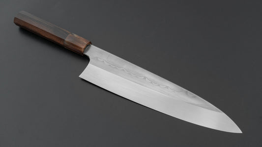 Hitohira Togashi White #1 Sanbonsugi Mizu Honyaki Gyuto 240mm Taihei Makassar Ebony Handle (#127/ Saya)