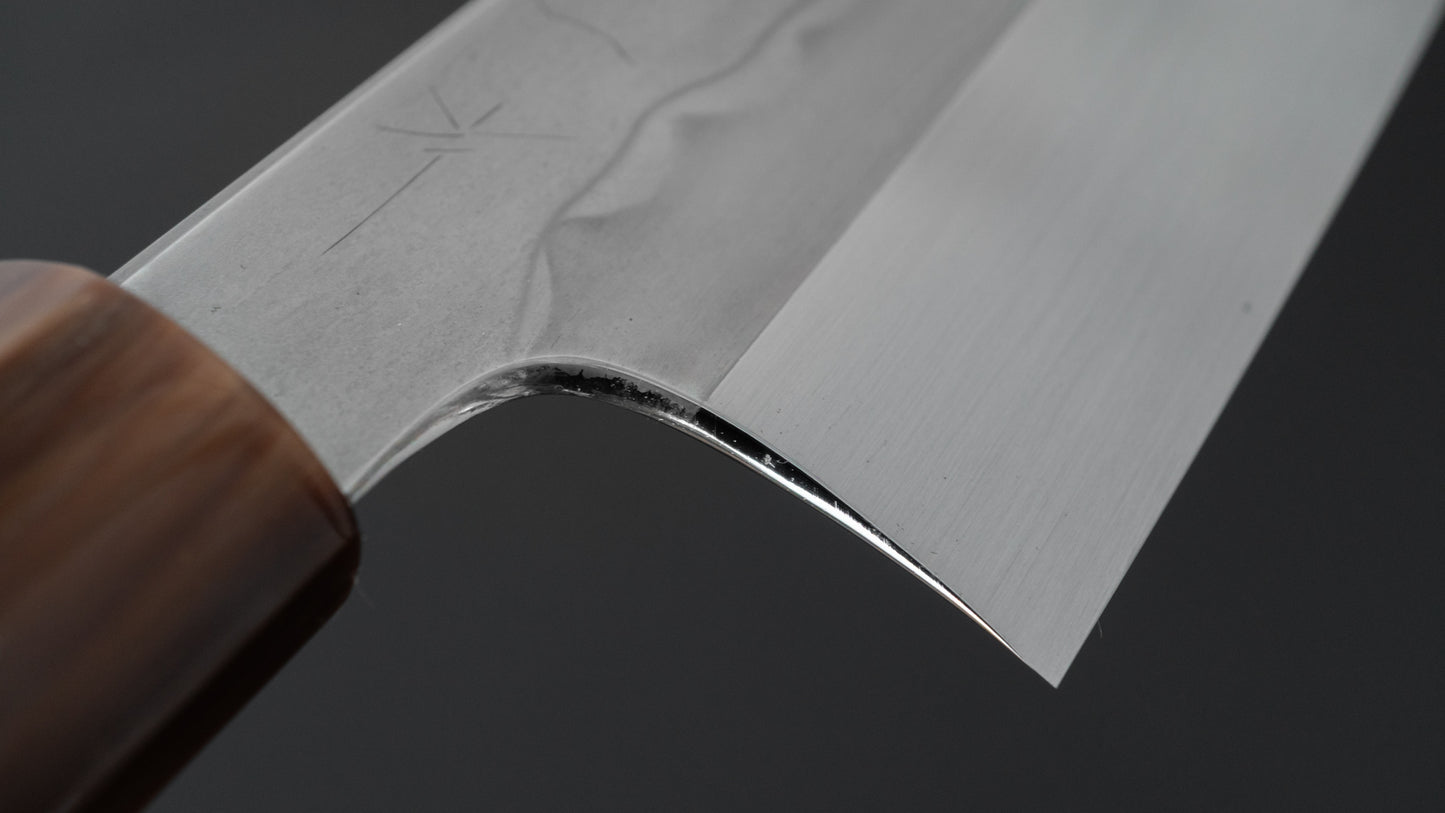 Hitohira Togashi White #1 Sanbonsugi Mizu Honyaki Gyuto 240mm Taihei Makassar Ebony Handle (#127/ Saya)