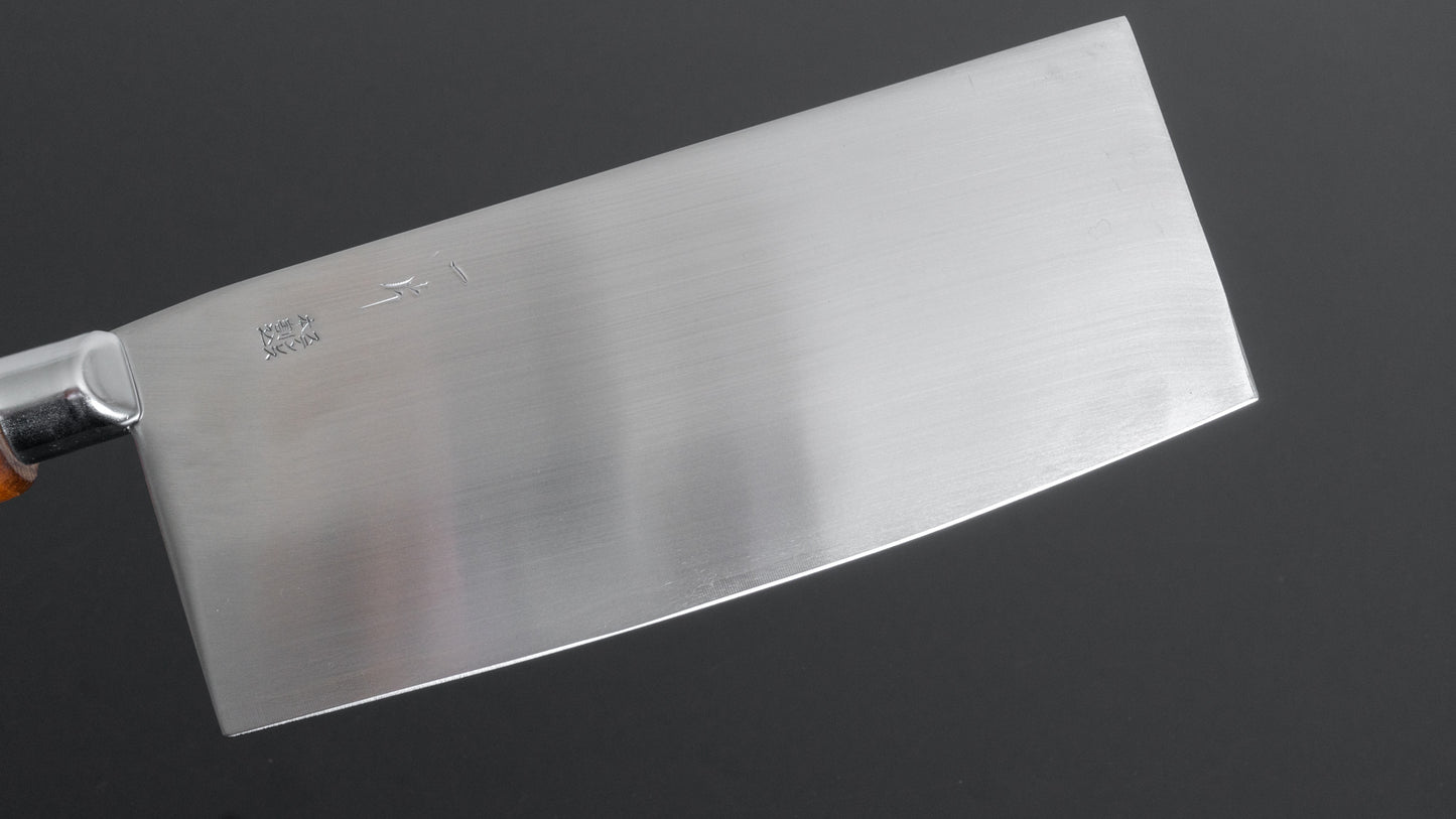 Hitohira Stainless Clad Chinese Cleaver 200mm Beechwood Handle