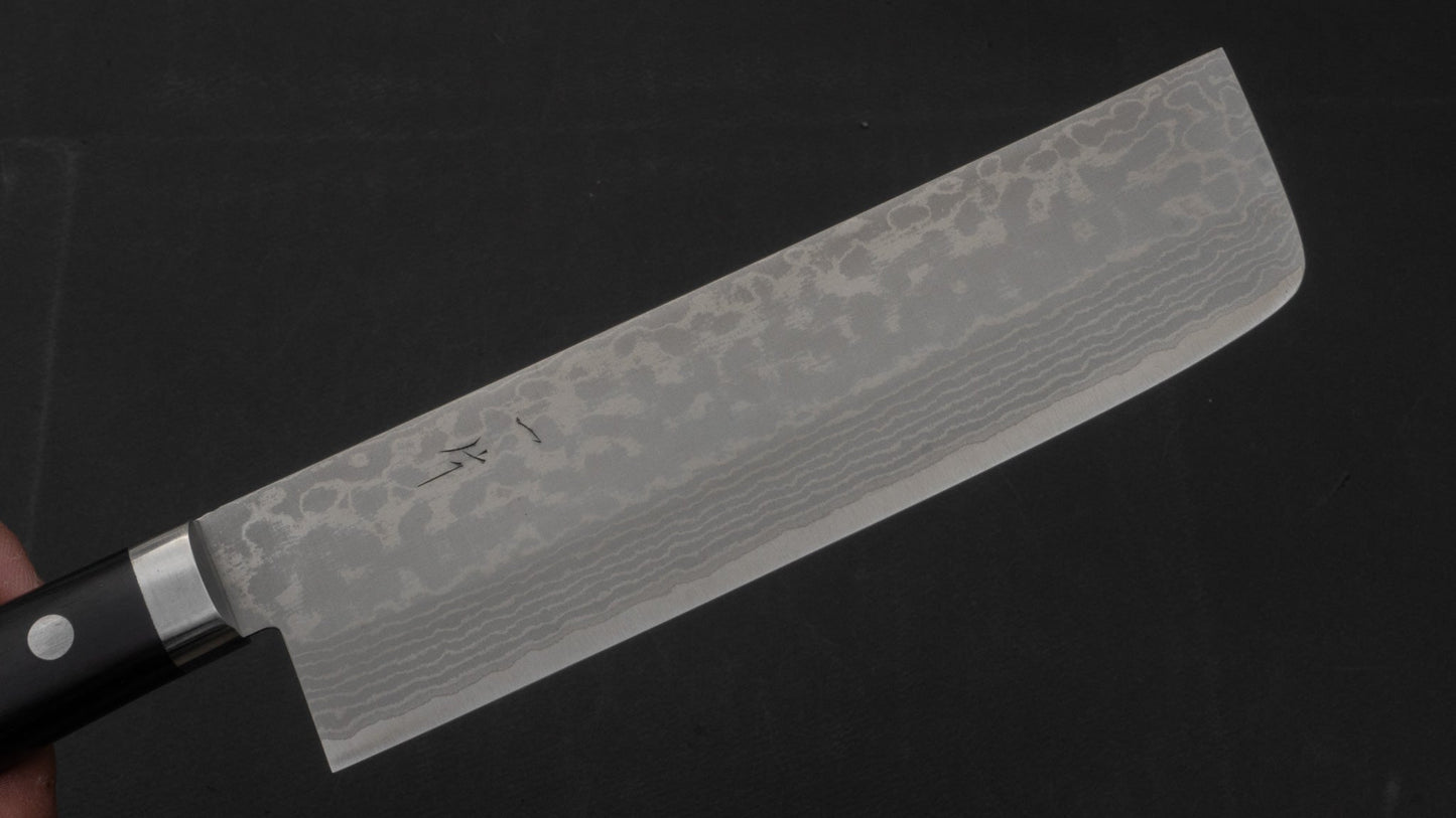 Hitohira NM V10 Damascus Nakiri 165mm Pakka Handle