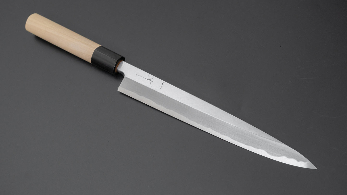 Hitohira Tanaka Manzo Blue #1 Yanagiba 210mm Ho Wood Handle (D-Shape/ Saya)