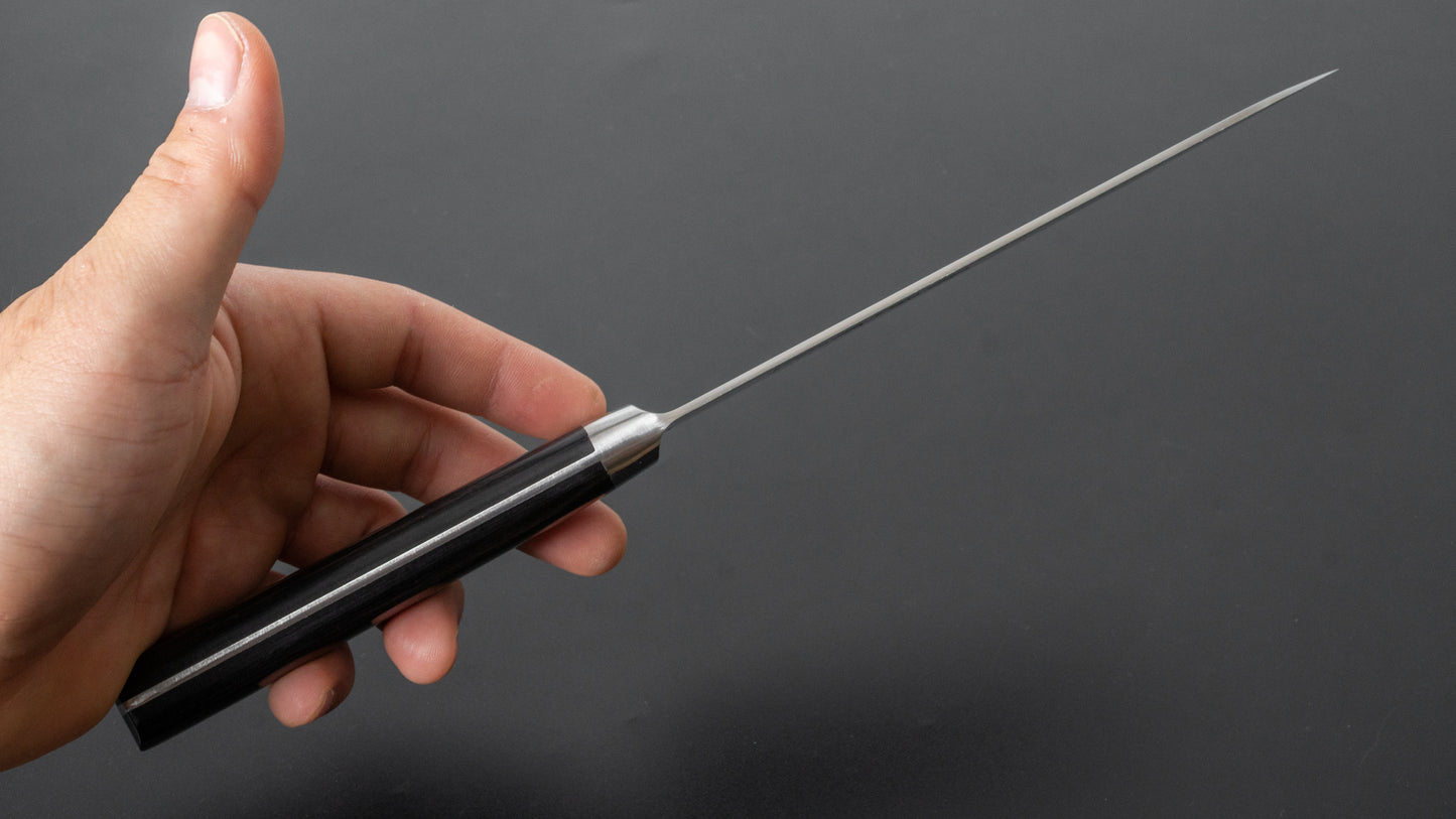 Hitohira Imojiya Blue #2 Stainless Clad Santoku 165mm Pakka Handle