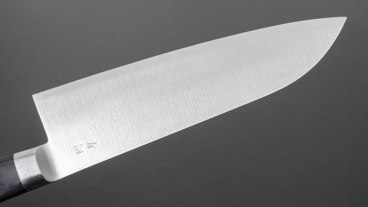 Hitohira Imojiya Blue #2 Stainless Clad Santoku 165mm Pakka Handle