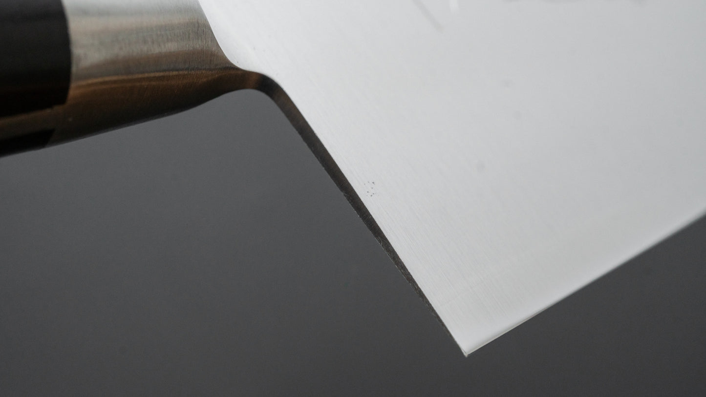 Hitohira Imojiya Blue #2 Stainless Clad Santoku 165mm Pakka Handle