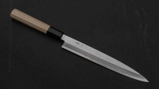 Hitohira Kikuchiyo Manzo Blue #2 Yanagiba 210 mm Ho houten handvat (Saya)