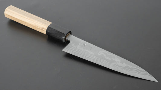 Hitohira GR Blue #2 Damascus Petty 135 mm Ho houten handvat