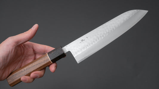 Hitohira NM Tsuchime Gyuto 180mm Walnut Handle (Ziricote Ferrule)