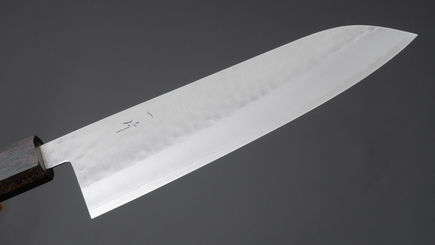 Hitohira NM Tsuchime Gyuto 180 mm walnoot handvat (Ziricote ferrule)