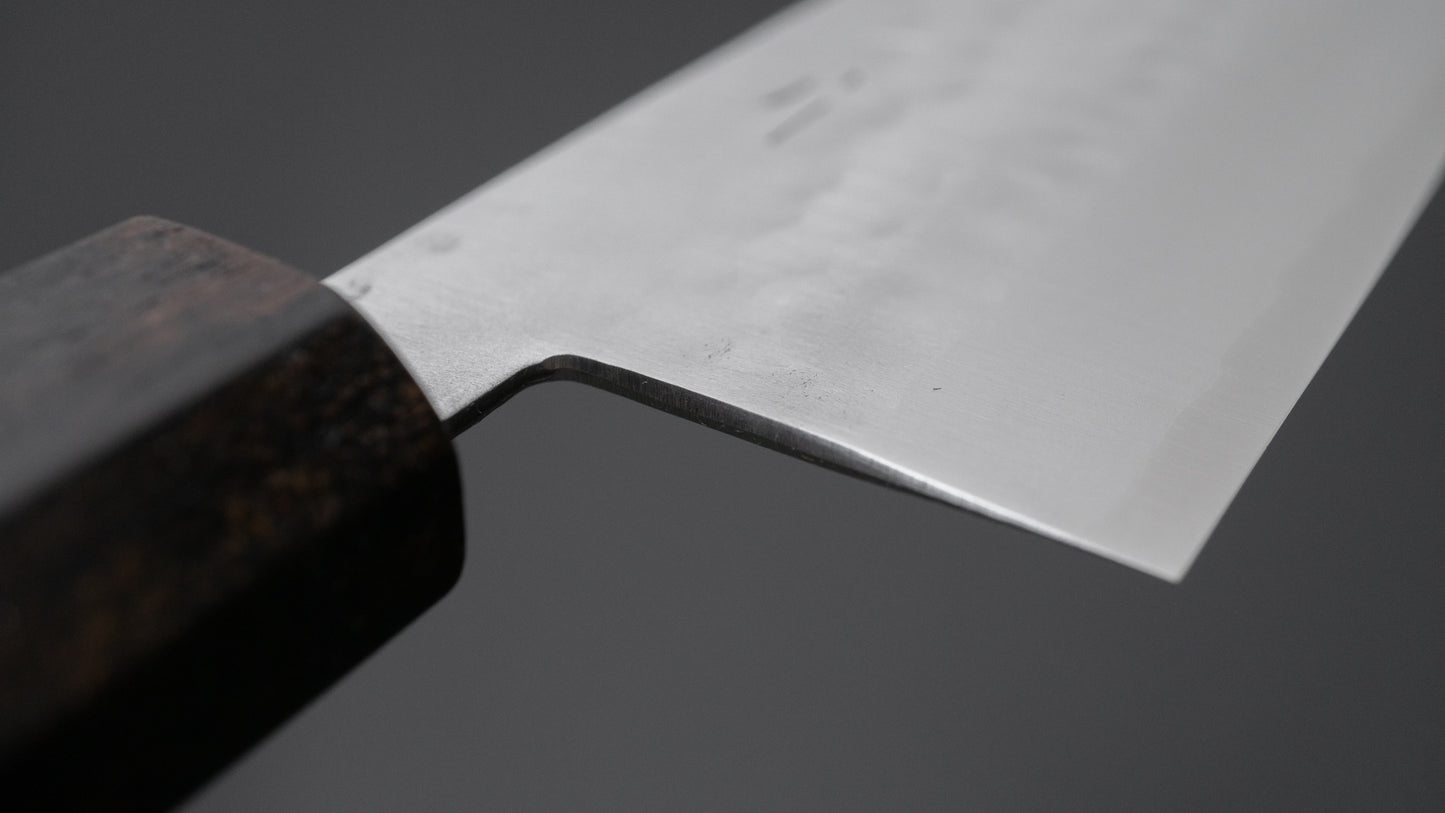 Hitohira NM Tsuchime Gyuto 180 mm walnoot handvat (Ziricote ferrule)
