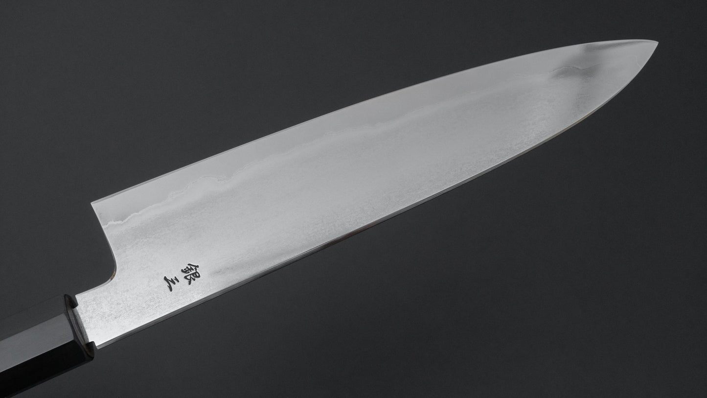 Tetsujin Silver #3 Metal Flow Gyuto 210mm Taihei Makassar Ebony Handle