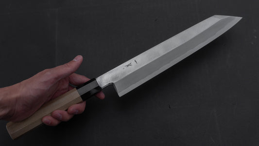 Hitohira Kikuchiyo Manzo Blue #2 Kiritsuke 270 mm Ho houten handvat (Saya)