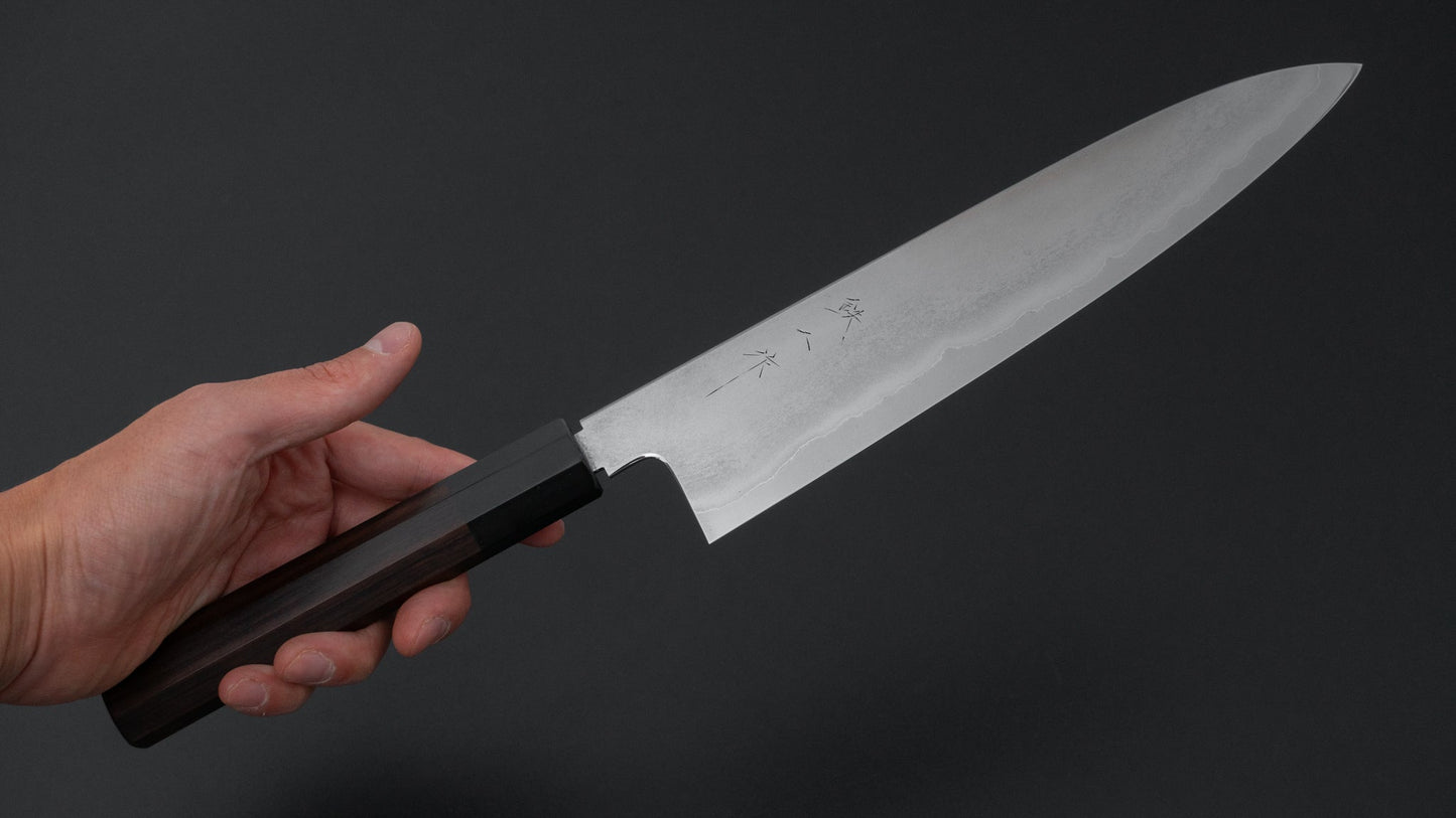 Tetsujin Silver #3 Metal Flow Gyuto 240mm Taihei Makassar Ebony Handle