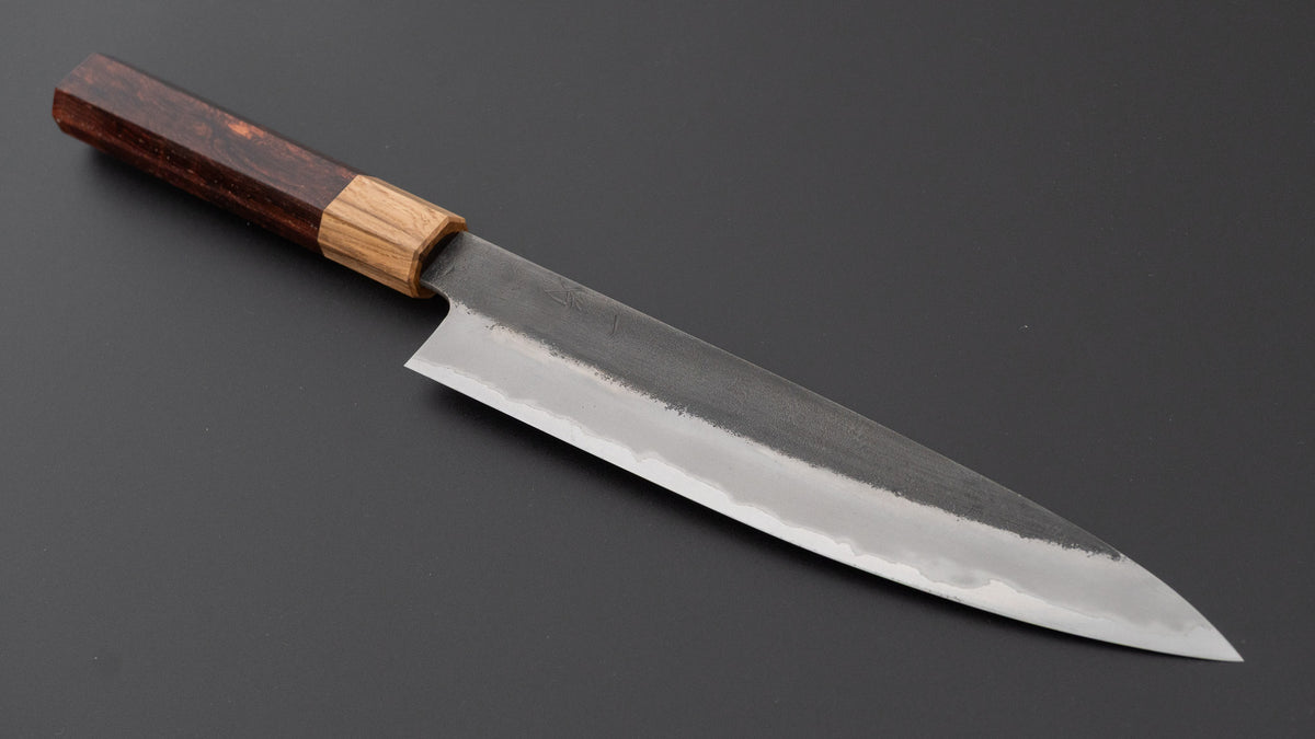 Hitohira Hinode Nashiji White #2 Stainless Clad Sujihiki 210mm Wood Handle
