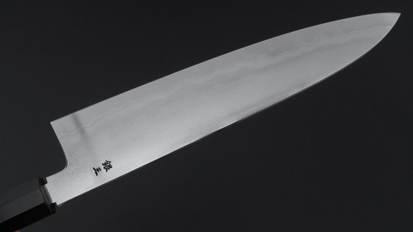 Tetsujin Silver #3 Metal Flow Gyuto 240mm Taihei Makassar Ebony Handle