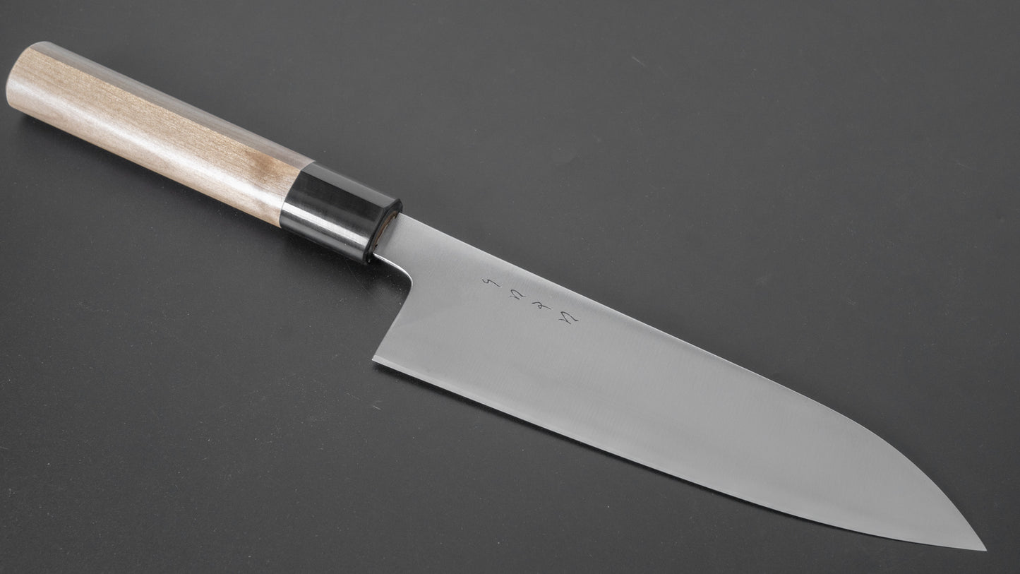 Hitohira KH Stainless Santoku 180mm Ho Wood Handle (D-Shape)