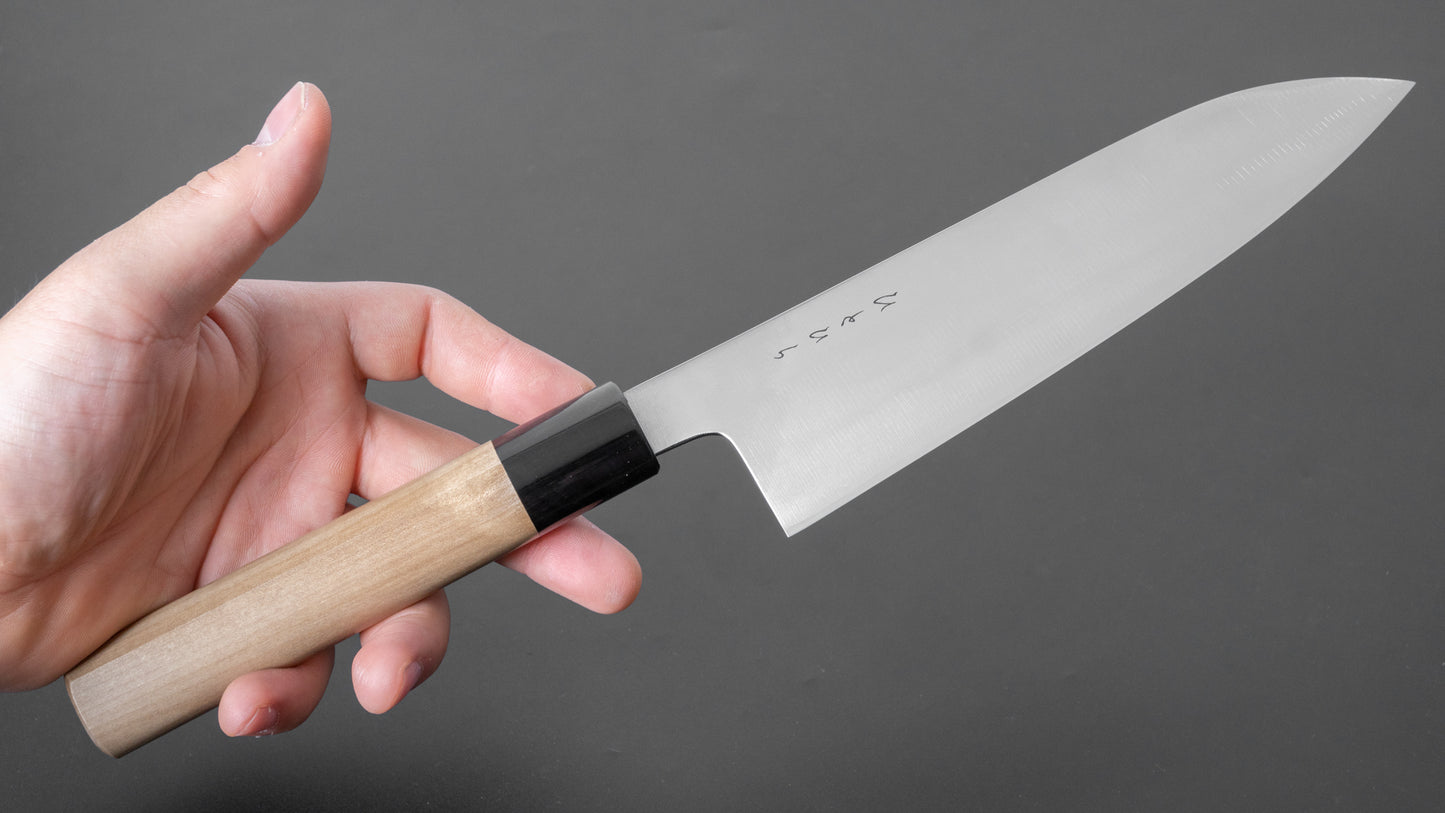 Hitohira KH Stainless Santoku 180mm Ho Wood Handle (D-Shape)