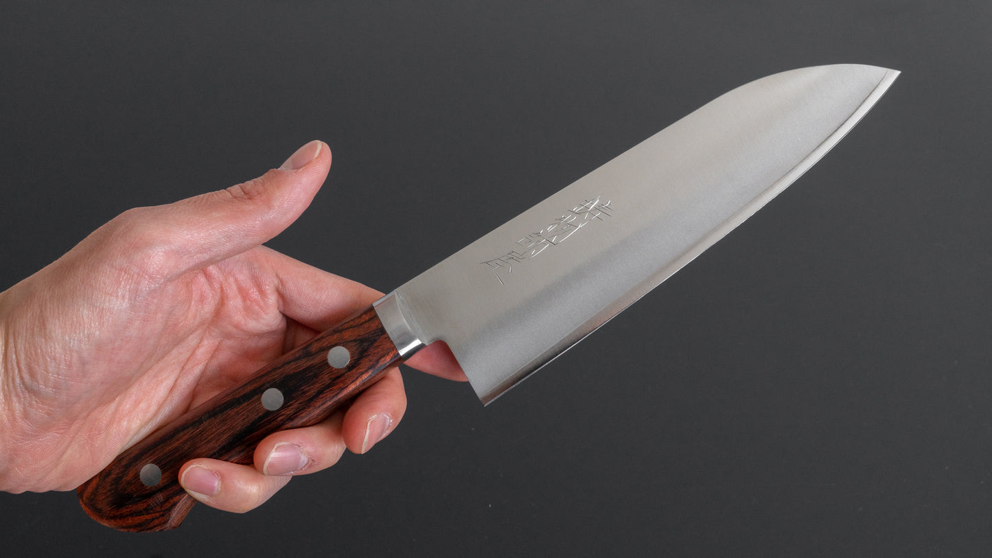 Hitohira Imojiya MZ VG-1 Santoku 165mm Imitation Mahogany Handle