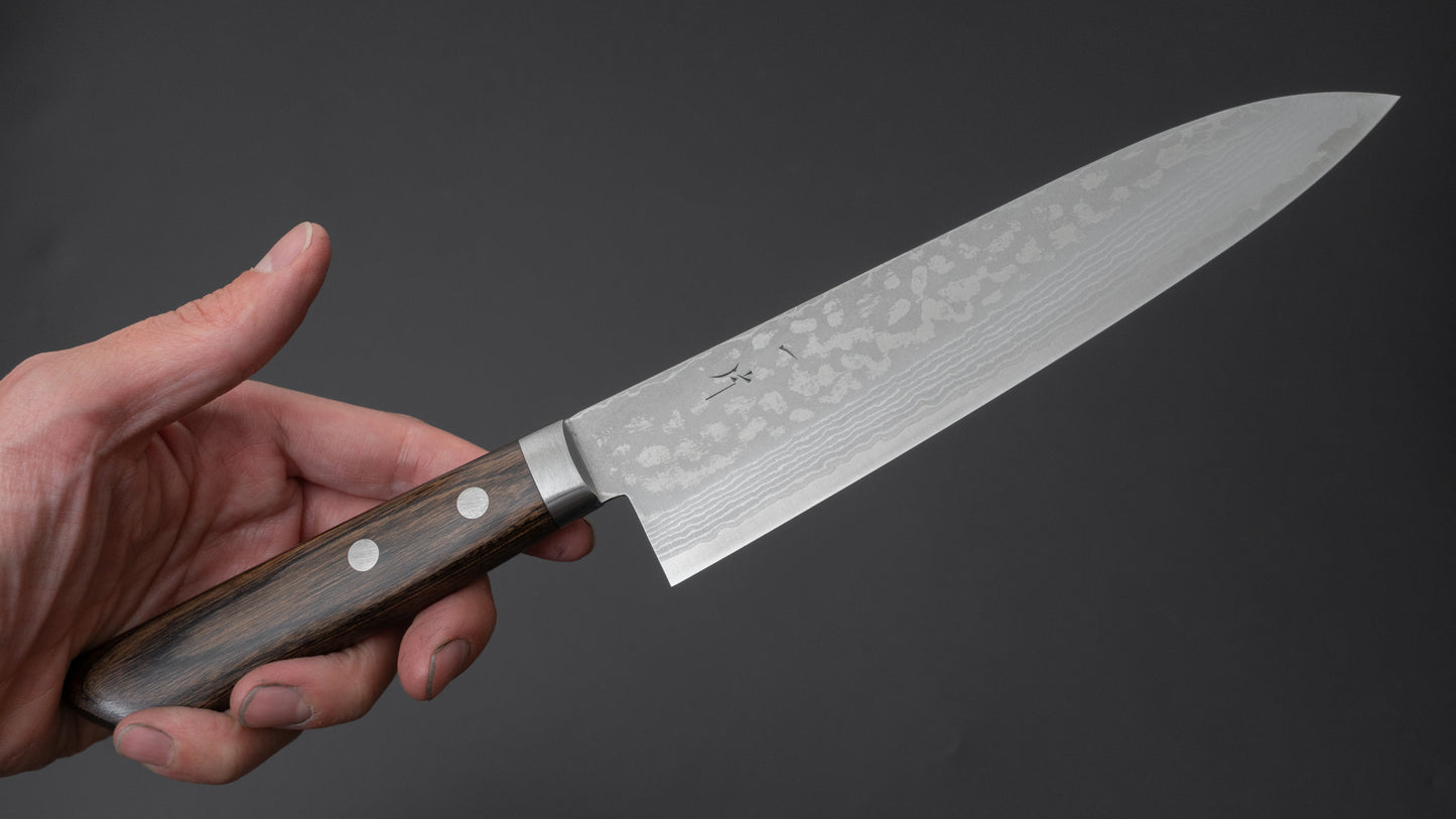 Hitohira NM V10 Damascus Gyuto 180 mm Pakka-handvat
