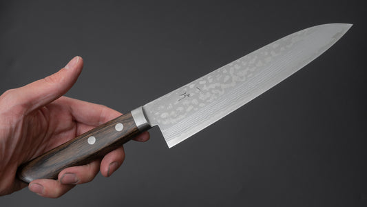 Hitohira NM V10 Damascus Gyuto 180 mm Pakka-handvat