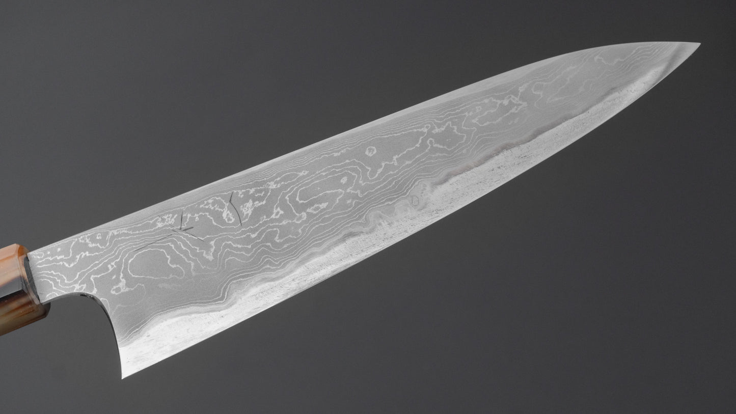 Hitohira Tanaka Yohei Blue #1 Damascus Gyuto 210mm Ebony Handle