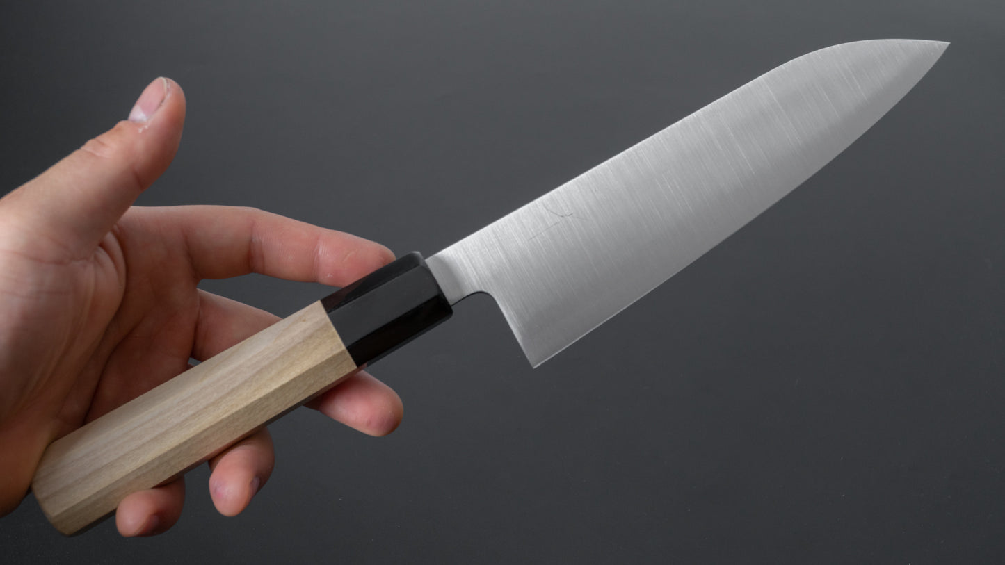 Hitohira Ashi Zweedse roestvrijstalen Santoku 165 mm Ho-houten handvat