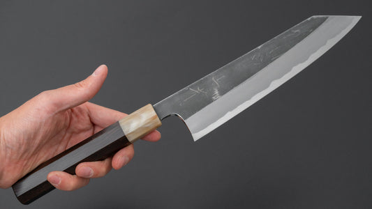 Hitohira Togashi Blue #2 Kurouchi Kiritsuke Gyuto 210mm Ebony Handle