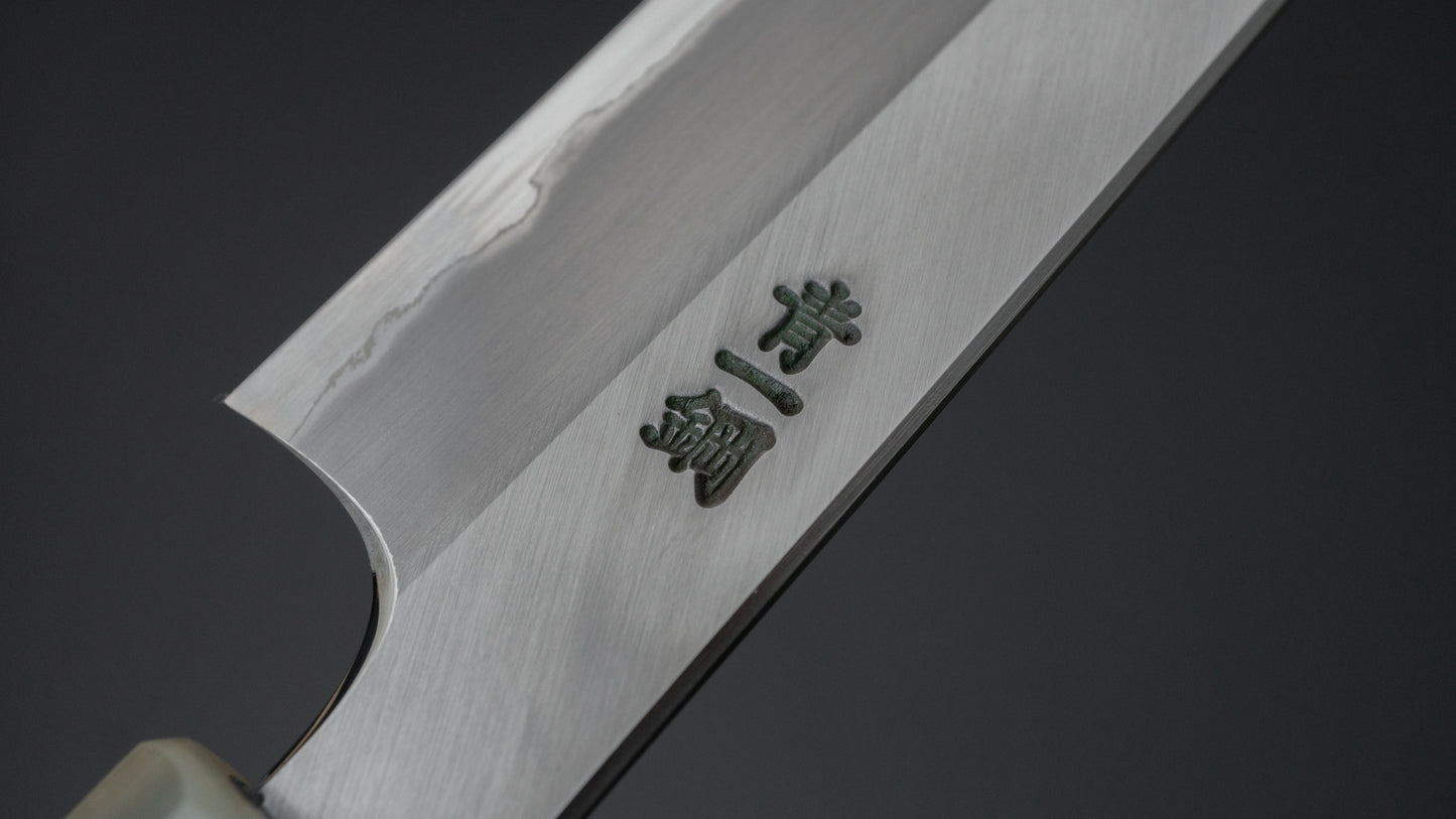 Hitohira Togashi Blue #1 Stainless Clad Migaki Petty 165mm Taihei Ebony Handle