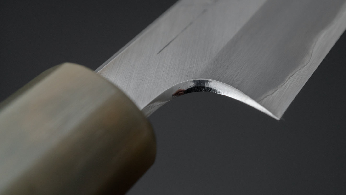 Hitohira Togashi Blue #1 Stainless Clad Migaki Petty 165mm Taihei Ebony Handle