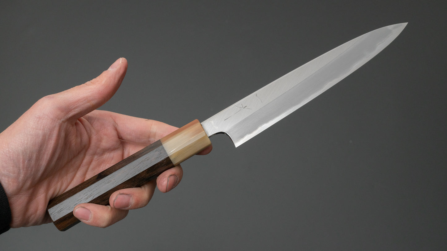 Hitohira Togashi Blue #1 Stainless Clad Migaki Petty 165mm Ziricote Handle