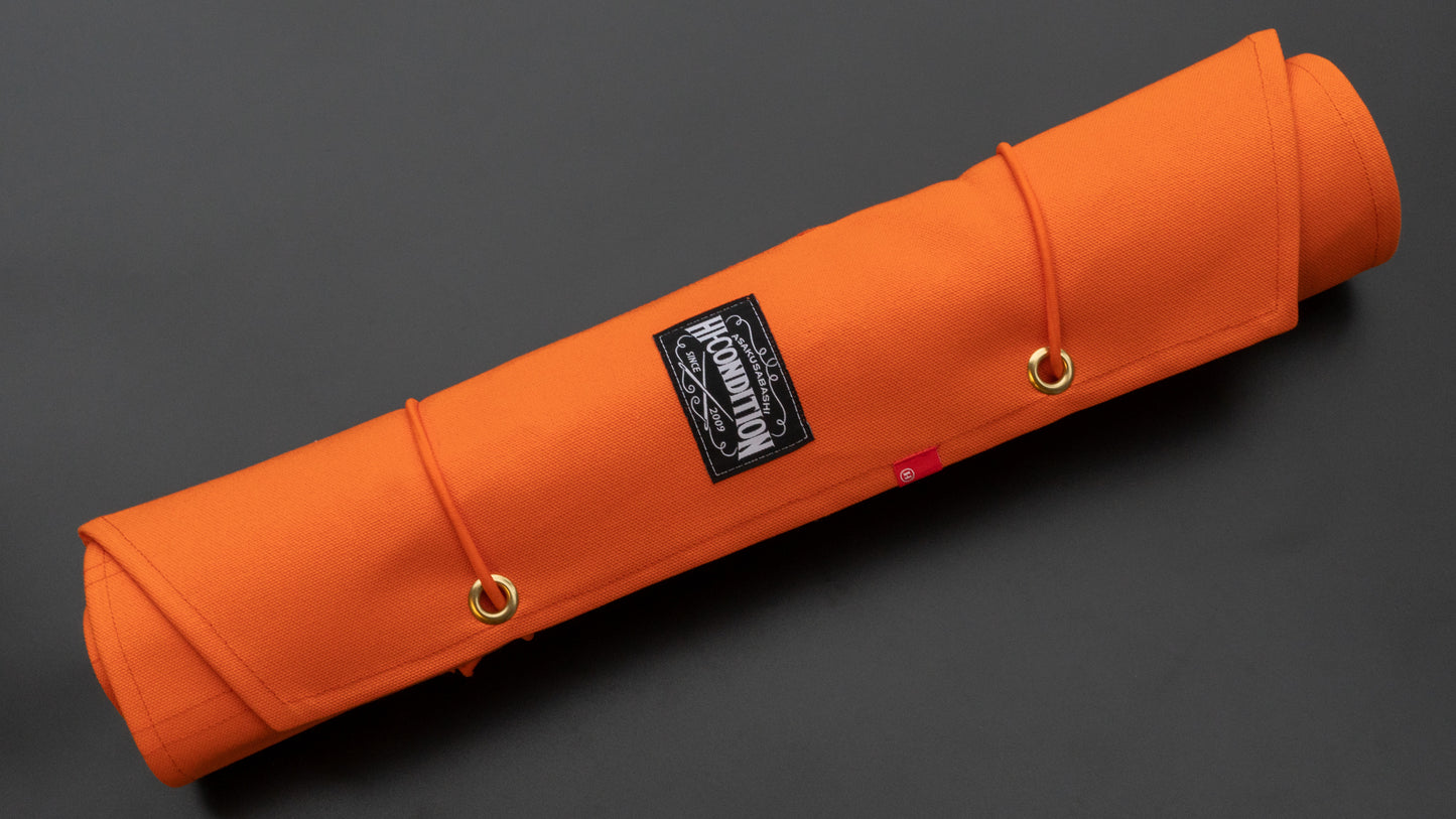 HI-CONDITION Hanpu Canvas 9 Pockets Knife Roll Orange